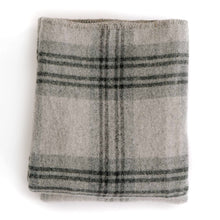 Load image into Gallery viewer, Mernio Wool Blanket | Plaid in Ledge/Fog
