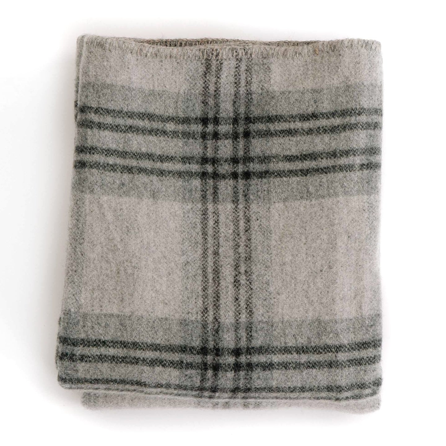 Mernio Wool Blanket | Plaid in Ledge/Fog