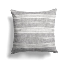 Load image into Gallery viewer, Multistripe Linen Pillow Cover in Graphite
