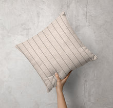 Load image into Gallery viewer, Striped Linen Pillow Cover in Black