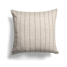Load image into Gallery viewer, Striped Linen Pillow Cover in Black
