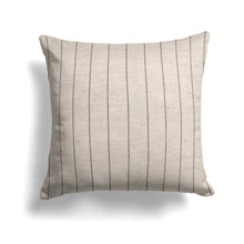 Load image into Gallery viewer, Striped Linen Pillow Cover in Black