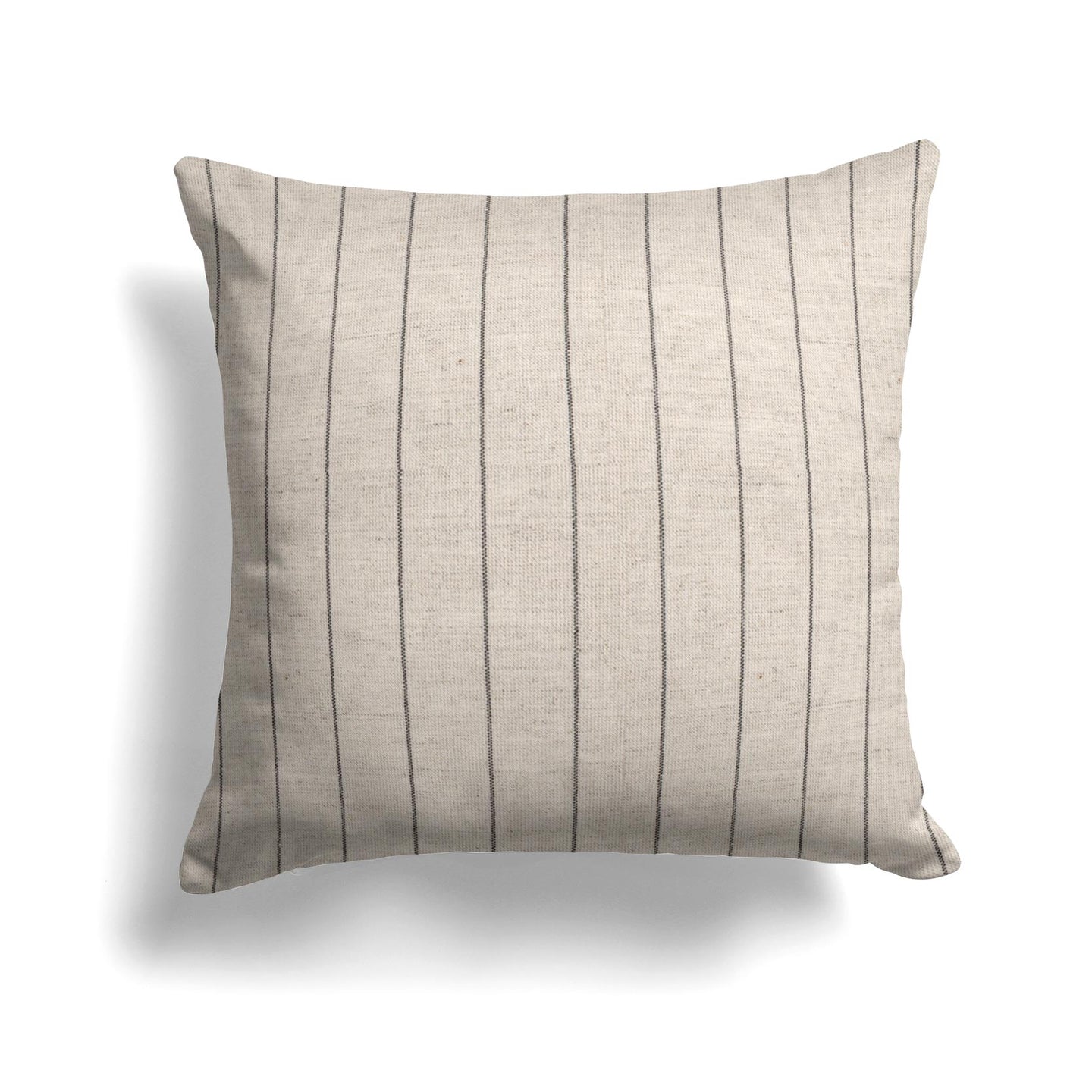 Striped Linen Pillow Cover in Black