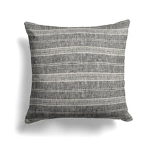 Load image into Gallery viewer, Multistripe Linen Pillow Cover in Black