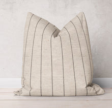 Load image into Gallery viewer, Striped Linen Pillow Cover in Black