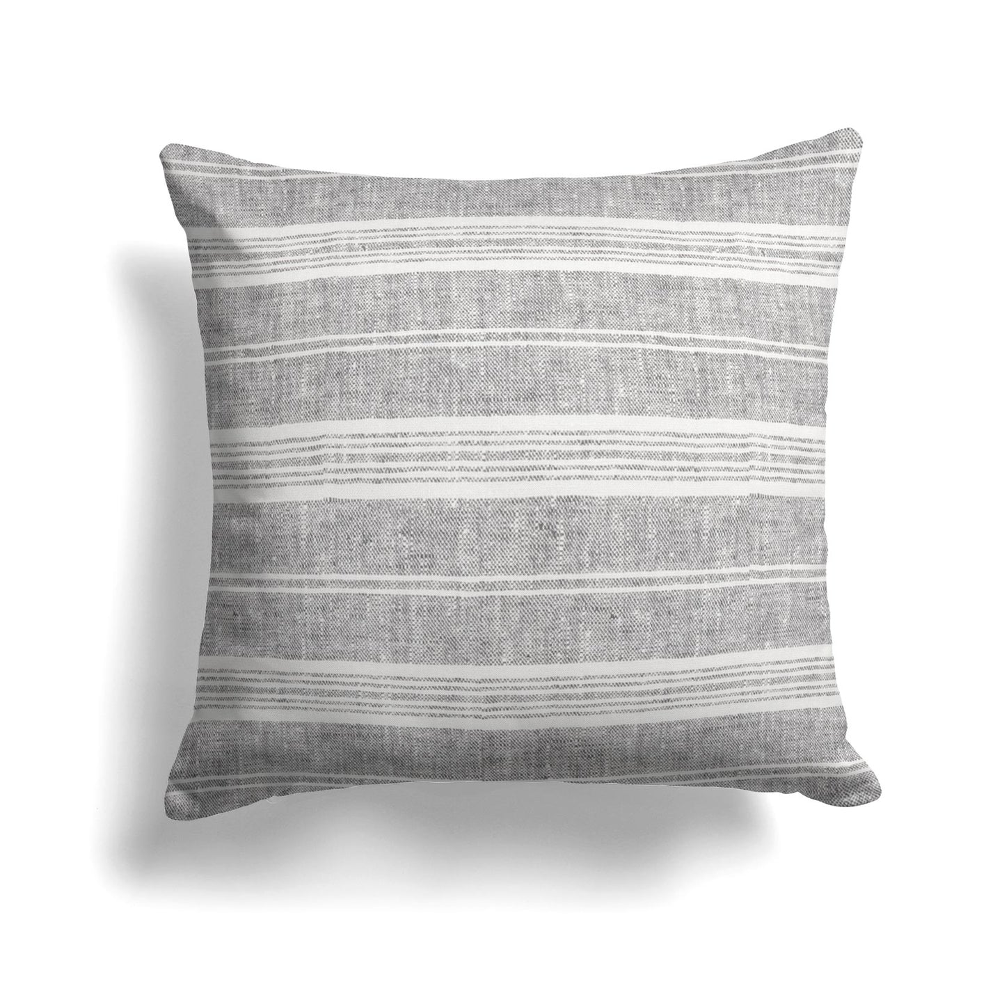Multistripe Linen Pillow Cover in Graphite