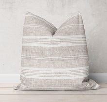 Load image into Gallery viewer, Multistripe Linen Pillow Cover in Birch
